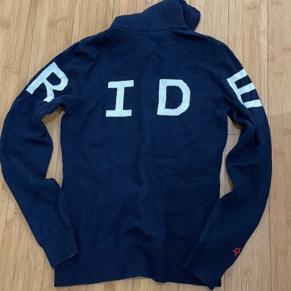 Perfect moment merino wool sweater RIDE blue size L fits like small